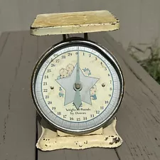 Vintage 50’s Baby Scale 30 Pounds By Ounces Rustic Nostalgic Star