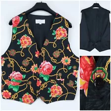 Mens Waistcoat Large Size UK 42 Vintage Floral Formal Business Dress Vest