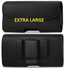 XL Leather Horizontal Belt Clip Loop Case Pouch Holster to fit Motorola Phones