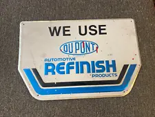 Vintage Du Pont Automotive Refinish Car Paint Body Shop 18" Embossed Metal Sign