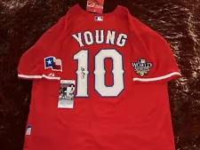 Michael Young Autographed Texas Rangers New Jersey JSA