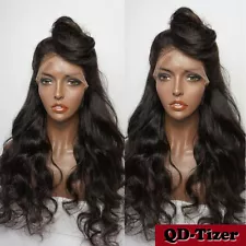 Long Wavy Synthetic Lace Front Wigs Black for Fashion Women Baby Hair Hot Sale