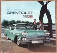 CHEVROLET RANGE USA LF Car Sales Brochure 1958 BEL AIR Impala BISCAYNE Delray ++