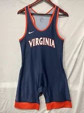 Virginia Cavaliers Wrestling Singlet Mens Large Nike Dri Fit Navy Blue Uniform