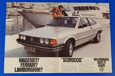 1979 VW SCIROCCO ORIGINAL CLASSIC VOLKSWAGEN 2 PAGE PRINT AD CENTERFOLD