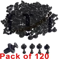 120PCS 8mm Bumper Clips Auto Car Hole Retainer Rivets Fastener Fender Push Pin