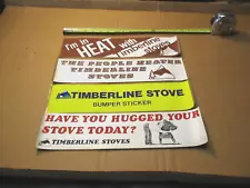 Vintage 1970's Timberline Wood Stove Bumper Stickers Boise Idaho Cotton Preslar