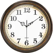 Wall Clock Battery Operated Silent Non-Ticking Vintage Wall Clocks for Kitchen,