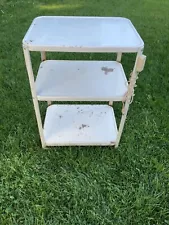 VINTAGE METALKITCHEN THREE TIER ROLLING CART, SERVING,STORAGE CART