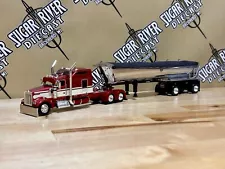 Dcp 1/64 Kenworth W900 Show Parts And Mac Round Dump Trailer Semi Truck Farm Toy