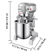 Commercial Food Mixer Dough Food Mixer Kits 30Qt 3 Speeds Pizza Bakery 1250W US