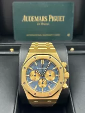 Audemars Piguet Royal Oak Chrono 41mm Blue Dial Yellow Gold Bracelet 26331BA