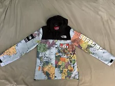 Supreme TNF North Face Atlas World Map Coaches Large Jacket W Hood Snaps Rare(L)