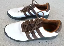 adidas white and brown leather golf shoes, Men's 11.5 (eur 46)