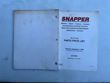 1993 SNAPPER MOWERS - TILLERS - TRACTORS - BLOWERS +++ MASTER PARTS PRICE LIST