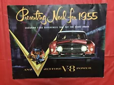 1955 NASH "NASH-HEALEY CONVERTIBLE AMBASSADOR +" Car Dealer Sales Brochure