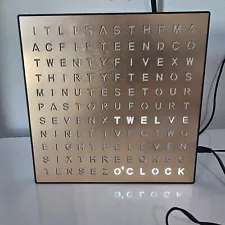 Letter Word Spell-Out Clock Light-Up Copper Finish Electronic Tested Works