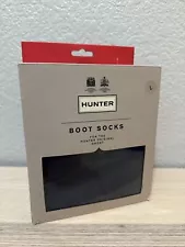 Hunter Welly Sock For Tall Boot Unisex Large Welly Fleece In Navy Size L 6-8 7-9