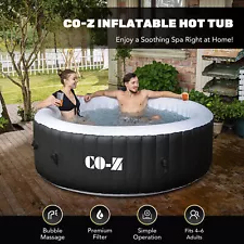 Secondhand Portable Hot Tub w Bubble Jets Auto Pump 6 Person 7' Inflatable