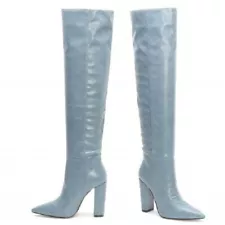 denim thigh high boots for sale