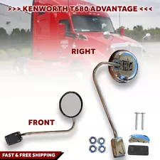 Kenworth T680 Stainless steel Hood Mirror Round Right Passenger 2010 2020