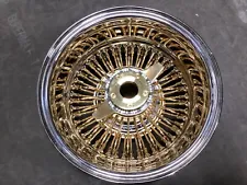(QTY 1) Zenith Reverse 72 Straight Lace Center Gold Wire Wheel Rim 13x7