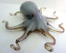 Vinci Art Glass Octopus By Dynasty Gallery Glass Paperweight/Figurine 8"