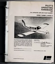 Vtg 1978 Piper Turbo Lance II Pilot's Operating Handbook FAA Airplane Manual