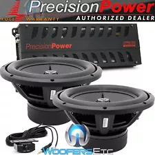 pk 2 PRECISION POWER AW12D4 12" 1200W SUBWOOFERS + NTA1500.1 AMPLIFIER 1500W RMS