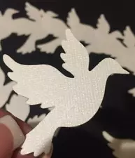 50-100 die cut white paper doves for cardmaking, weddings Sparkly or matte 2”