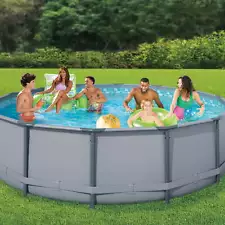 14 Ft Round above Ground Metal Frame Swimming Pool Includes Skimmerplus Pump