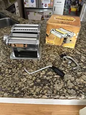 Marcato Atlas Pasta Maker Model 150 Deluxe Hand Crank Machine Made In Italy