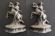 Paul Revere Historic Ride Bookends Holding Lantern 1974 Metal Brass Finish