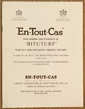 EN-TOUT-CAS 'BITUFURF' Surface for Concrete Cricket Pitches Sales Brochure 1960