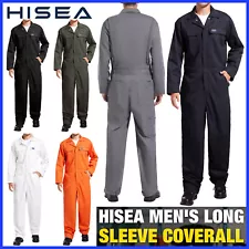 HISEA Men Long Sleeve Coverall Workwear Jumpsuit Boilersuit Protective Work Gear