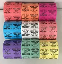 Raffle Tickets Roll of 1000 Marquee 50/50 Style Double Stub Split the Pot New