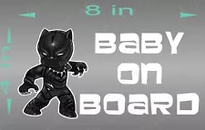 BLACK PANTHER Baby on Board Vinyl Decal, Bumper Sticker, Window Kids Graphics