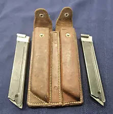 2 Ruger Standard Mark I Magazines 22LR 9 Shot Heiser Denver Leather Pouch Lot