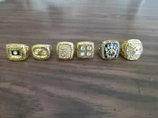 Six Pittsburgh Steelers Replica Gold Super Bowl Rings