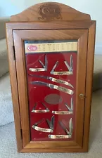 AWESOME CASE DEALER COUNTER KNIFE DISPLAY W/ 8 KNIVES NEVER USED BR