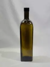 EMPTY Olive Green Wine Square Bottle