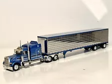 RARE! 1/64 DCP Blue Peterbilt 379 389 & Van Trailer BIG SKY TRUCKING #30894