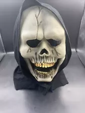 Monster Halloween Mask Scary Horror Skeleton Latex & Fabric Black Hood