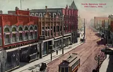 NORTH BARSTOW STREET, CABLE CAR In EAU CLAIRE, WI On Vintage Unused Postcard