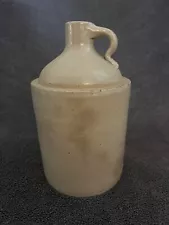 Whiskey Moonshine White Stoneware Jug Primitive Farmhouse Crock Unmarked