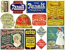 Pharmacy Signs & Apothecary Advertising Sticker Labels, DIY Sticker Sheet, 786