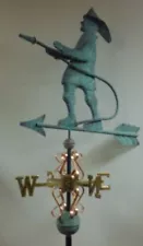 FIREMAN ANTIQUED 3D MAJESTIC, COPPER weathervane, AS SHOWN.NO ROOF MOUNT.