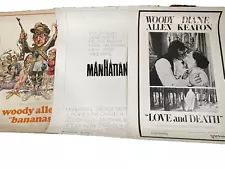 Original 30 x 40 Woody Allen Movie Posters Lot of 3, Bananas, Manhattan, Love