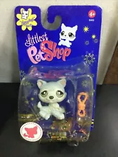 last New littlest Pet Shop Single Pack Powder Blue and Cream Husky Dog 1046