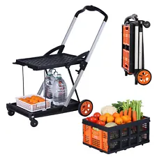 VEVOR Multi Use Functional Collapsible Cart Mobile Folding Trolley Crate 198 lbs